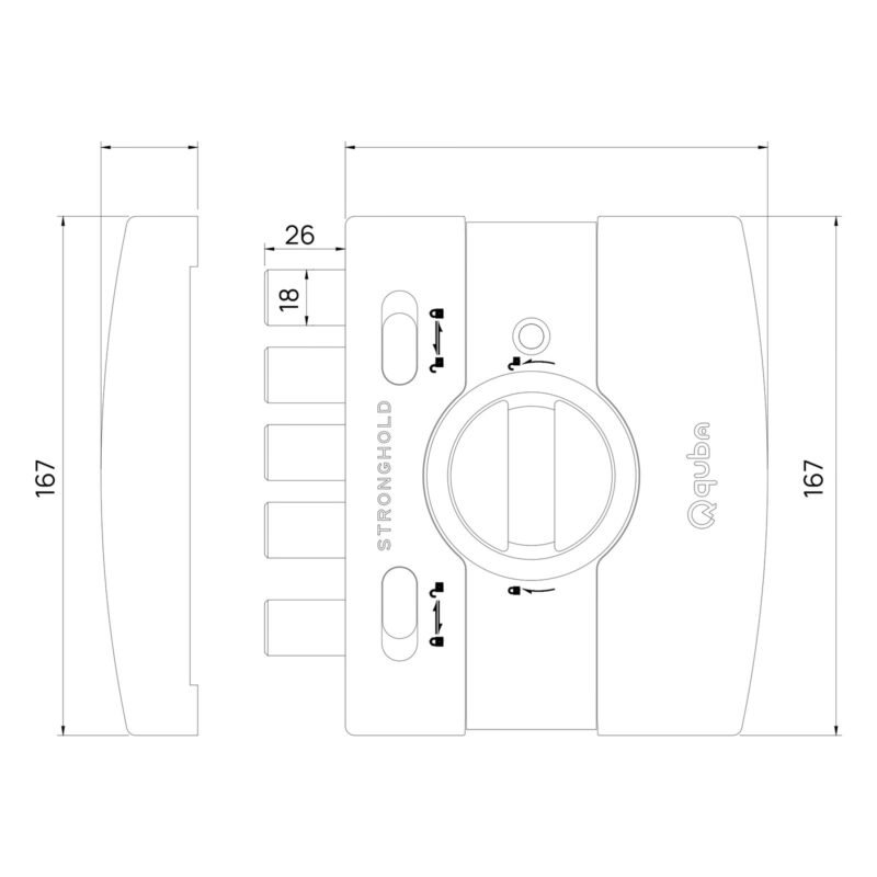 STRONGHOLD DEAD LOCK- 1 SIDE KEY / KNOB - Image 6