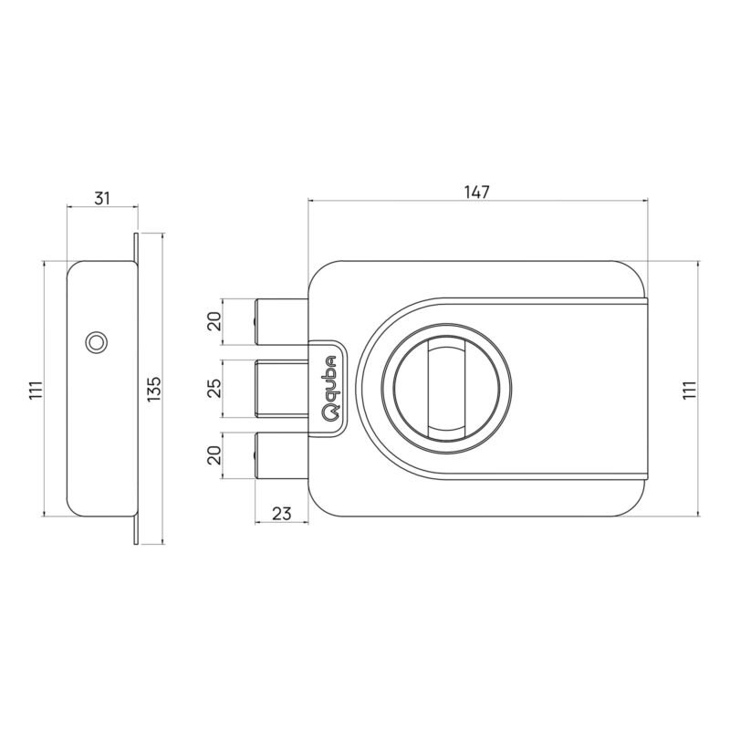 TRIDENT LOCK- 1 SIDE KEY / KNOB - Image 3