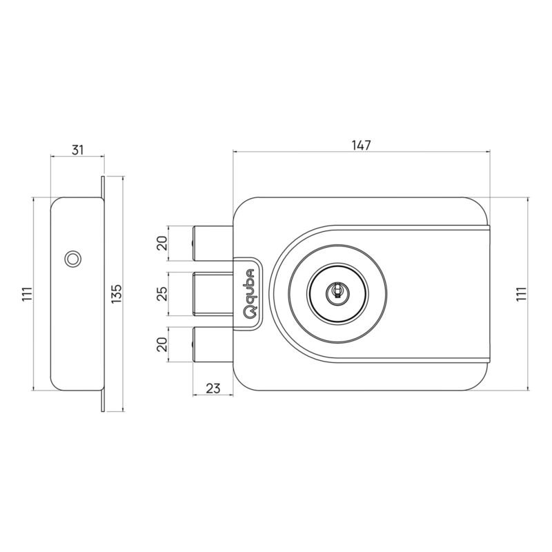 TRIDENT LOCK- BOTH SIDE KEY - Image 3