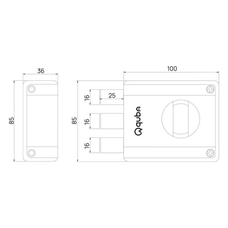 MAGNA DEAD LOCK 3 BOLT -1 SIDE KEY / KNOB - Image 2