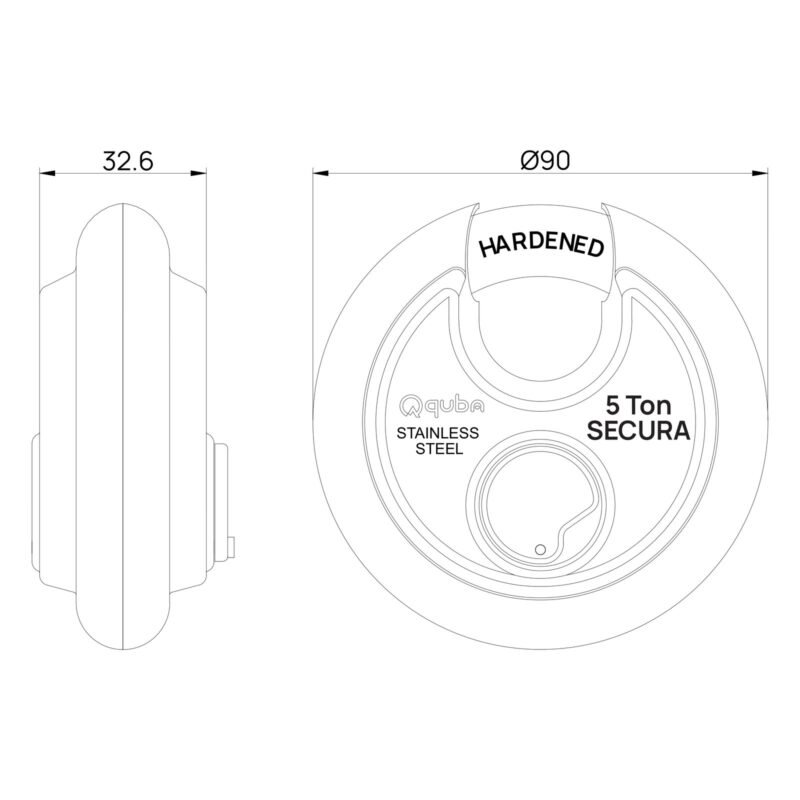 90 MM SECURA DISC PAD LOCK - Image 3