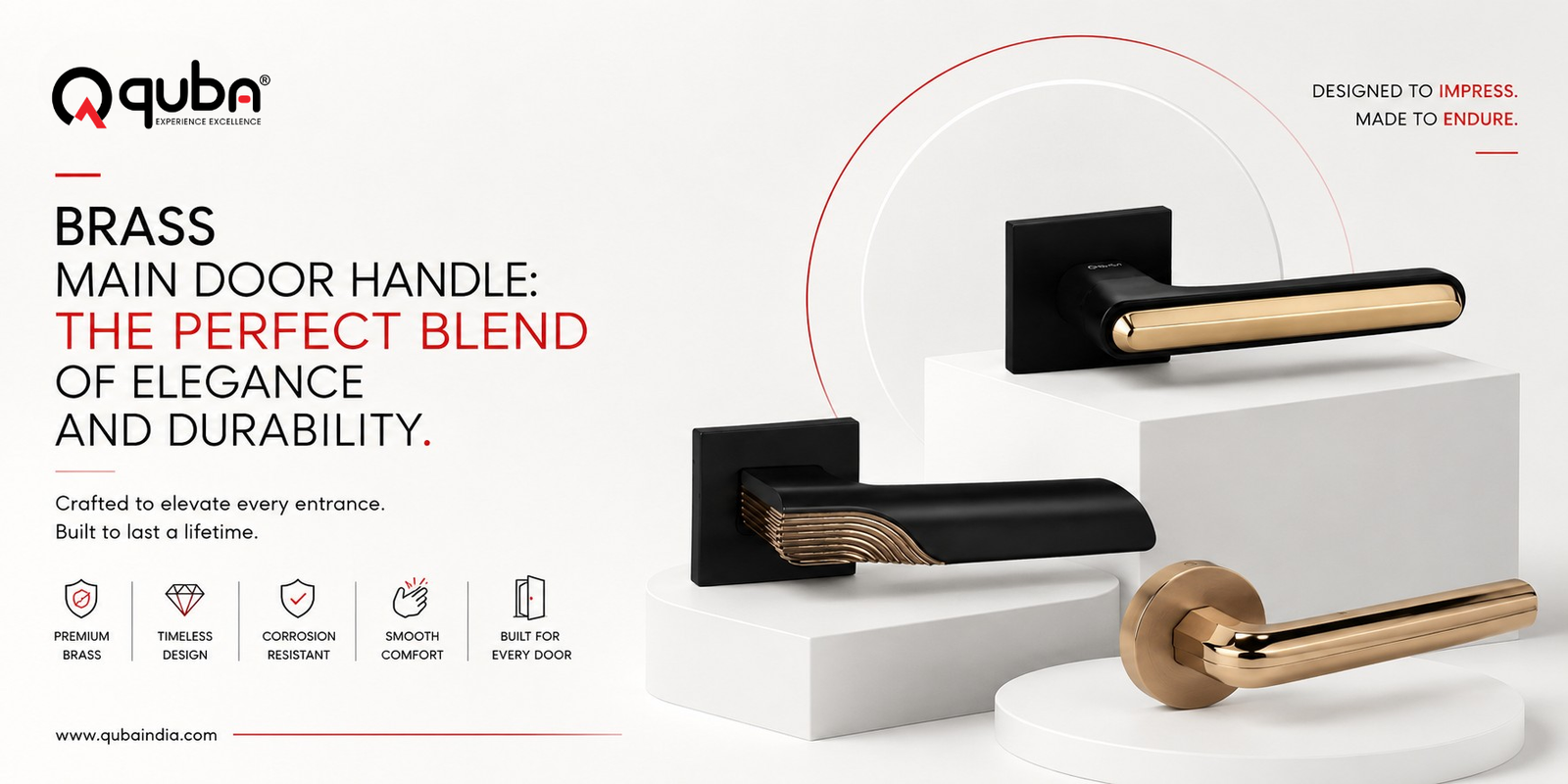 Brass Main Door Handle | Premium Quality – Quba India
